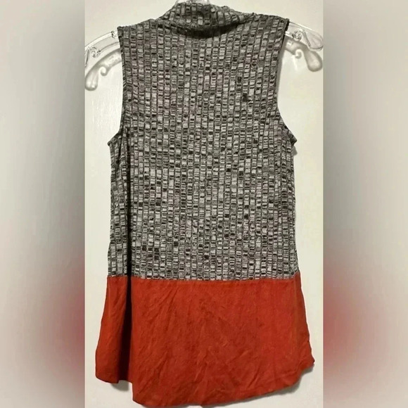 THML turtleneck sleeveless gray orange top size M - Picture 3 of 7